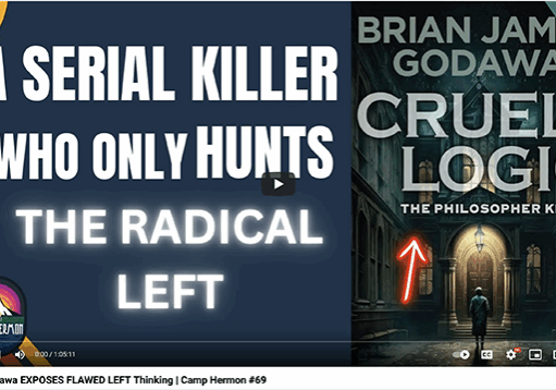 Political thriller book cover beside bold video thumbnail