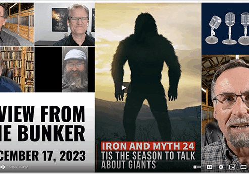 Podcast collage with Bigfoot silhouette